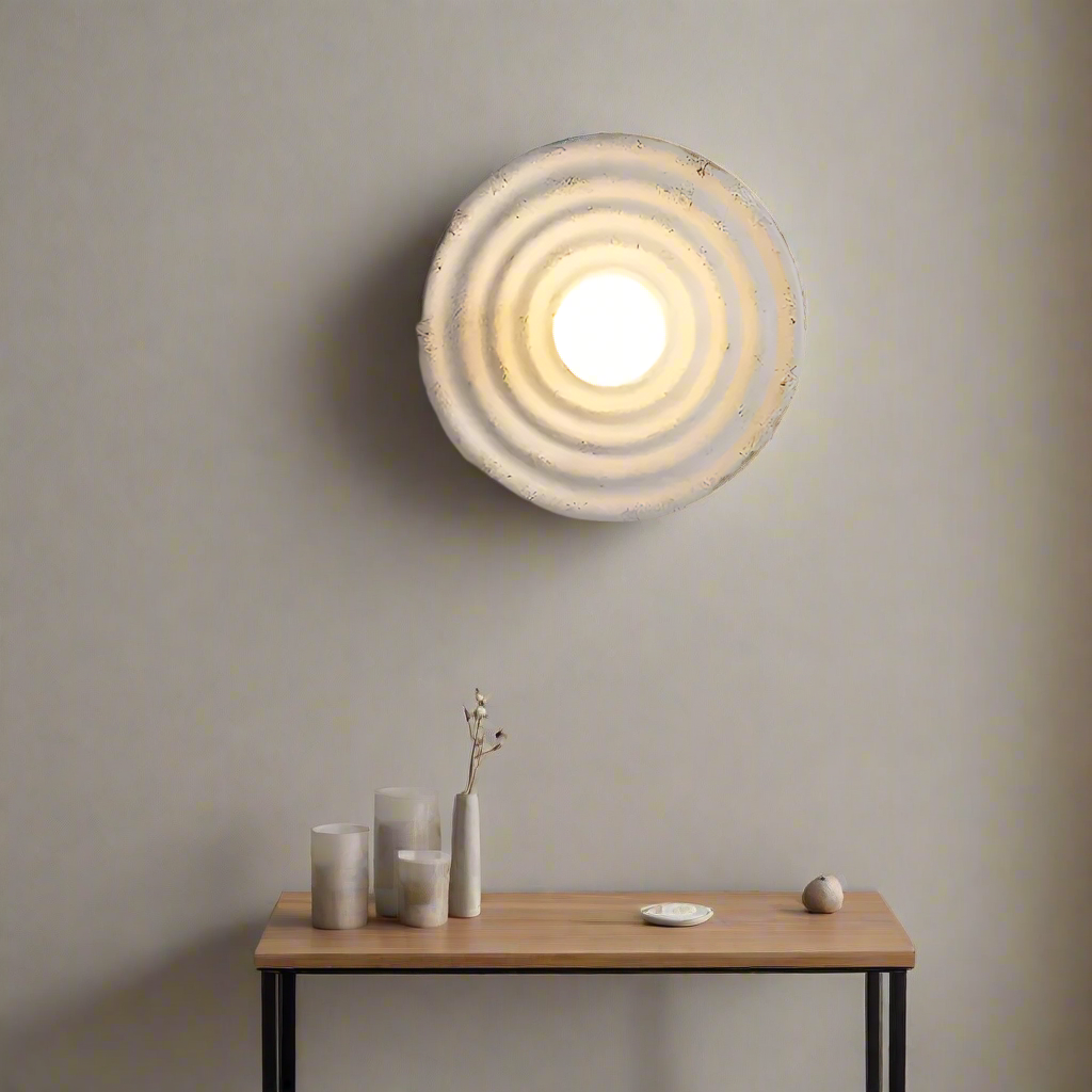 Wabi-Sabi Round Resin Wall Light – view 9 | BROKLEN