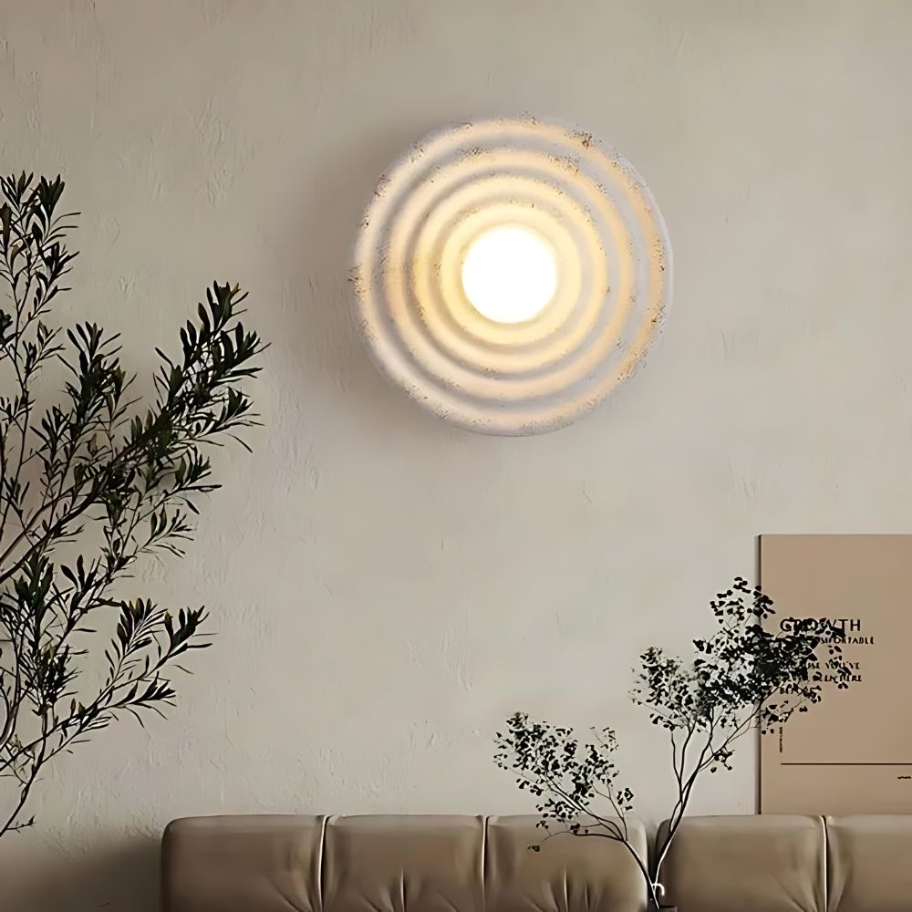 Wabi-Sabi Round Resin Wall Light – view 7 | BROKLEN