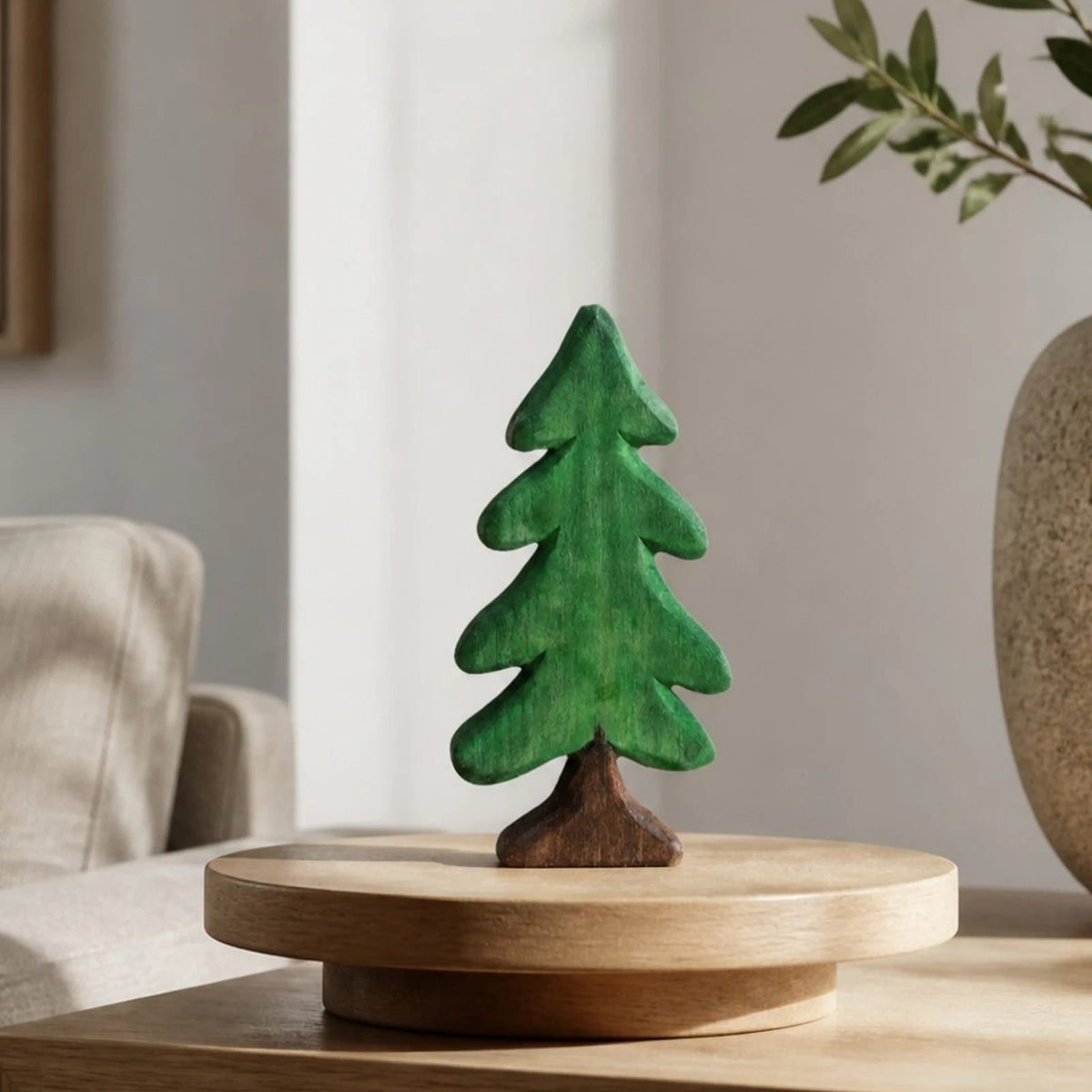 Handmade Wooden Evergreen Tree Tabletop Decor – view 3 | BROKLEN