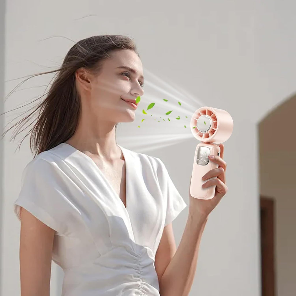 Portable Foldable Handheld Fan with LED Display – 100 Speeds