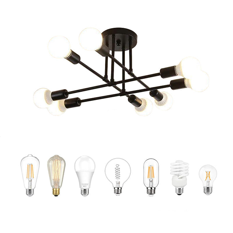 Modern Sputnik Semi-Flush Mount Chandelier – view 8 | BROKLEN