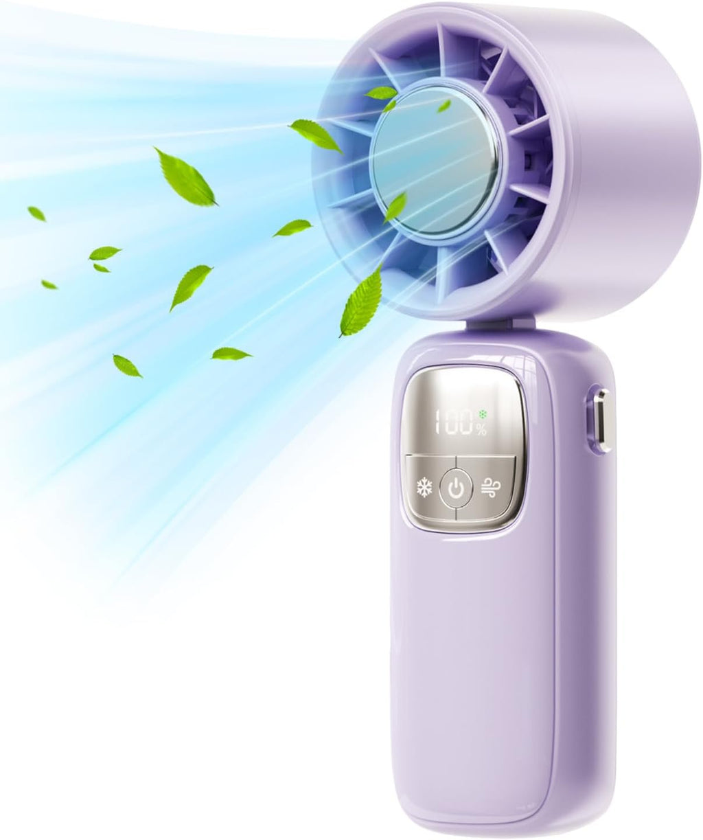 Portable Foldable Handheld Fan with LED Display – 100 Speeds