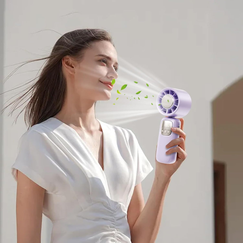 Portable Foldable Handheld Fan with LED Display – 100 Speeds