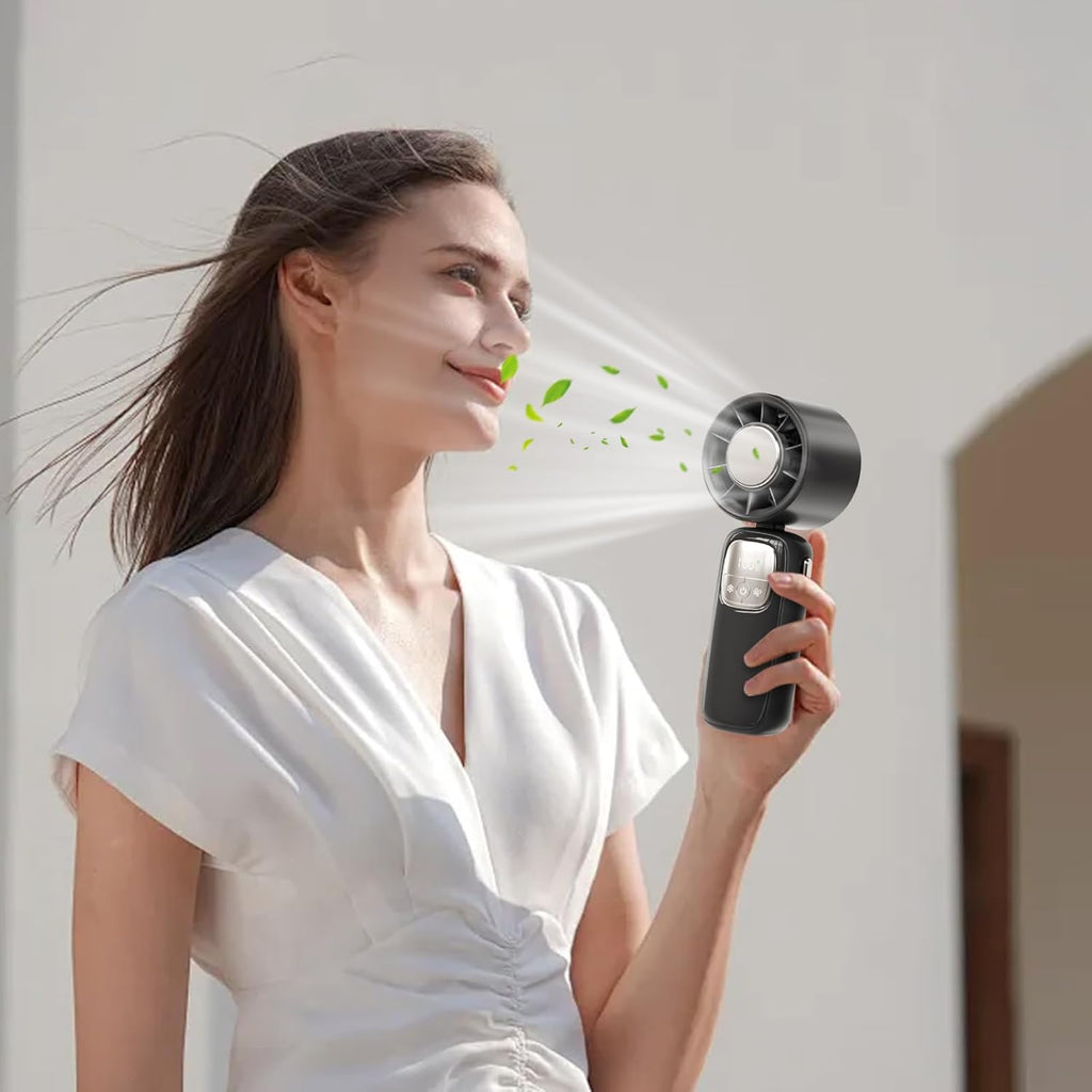 Portable Foldable Handheld Fan with LED Display – 100 Speeds