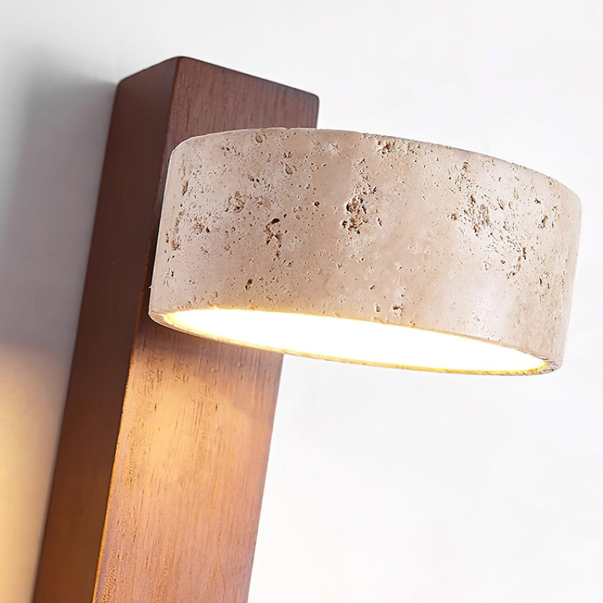 Adjustable Travertine & Wood Wall Light – view 8 | BROKLEN