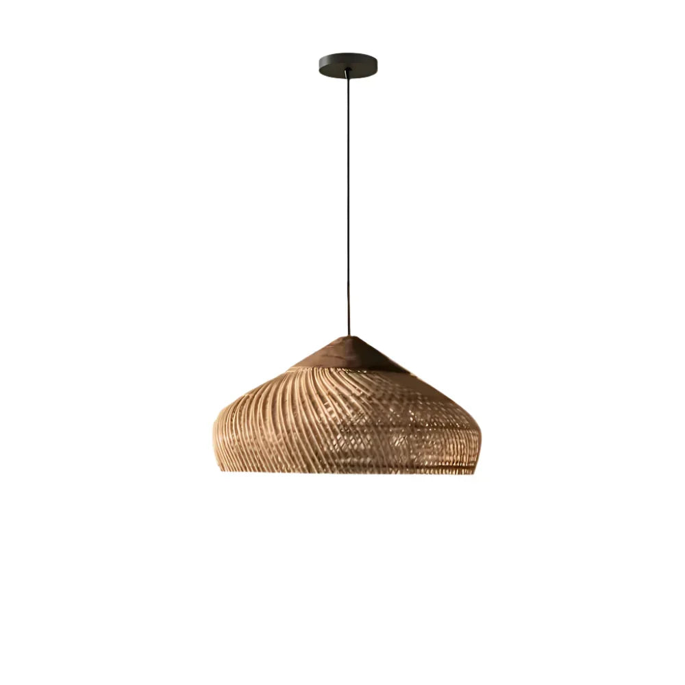 Retro Bohemian Black Rattan Pendant Light – view 2 | BROKLEN