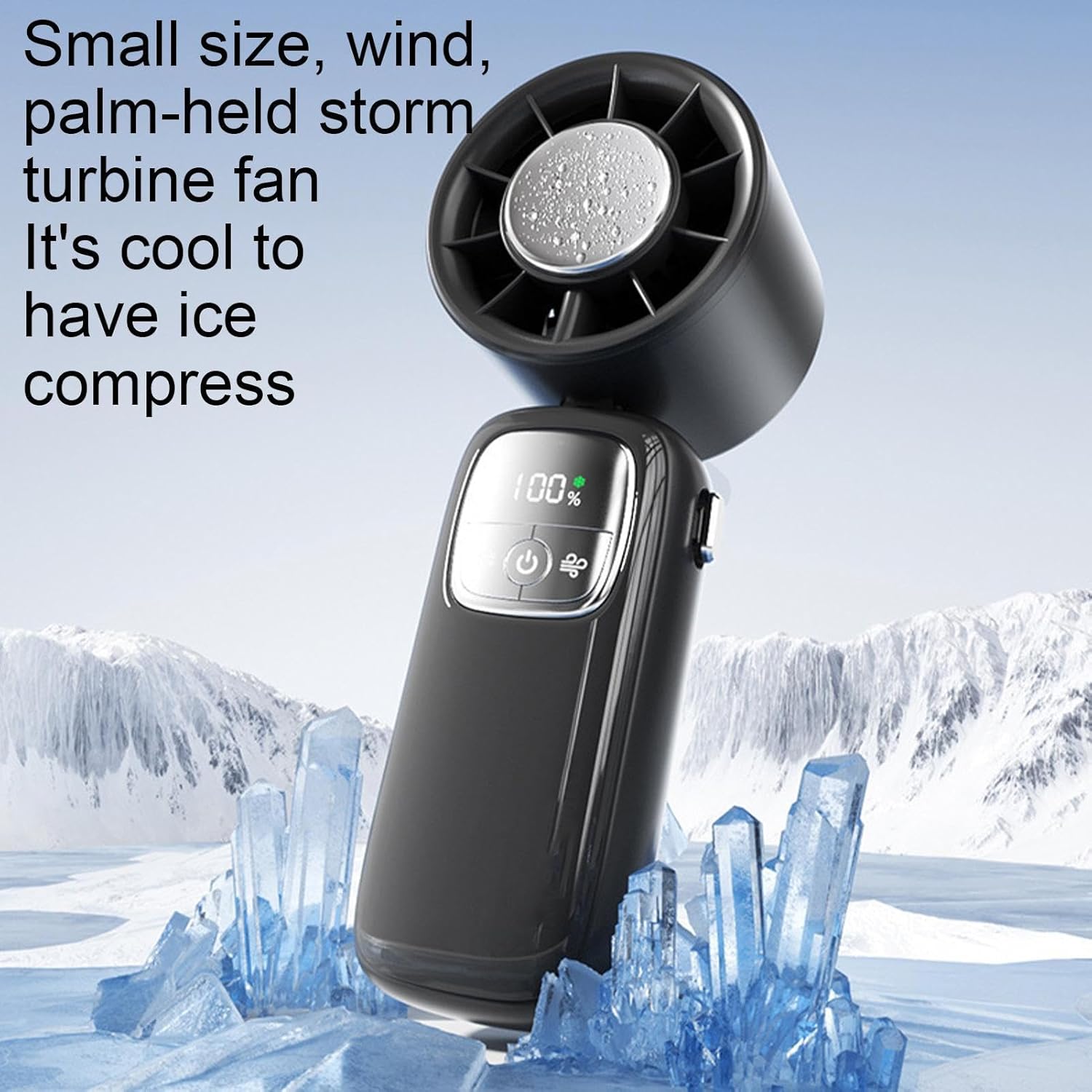 Portable Foldable Handheld Fan with LED Display – 100 Speeds
