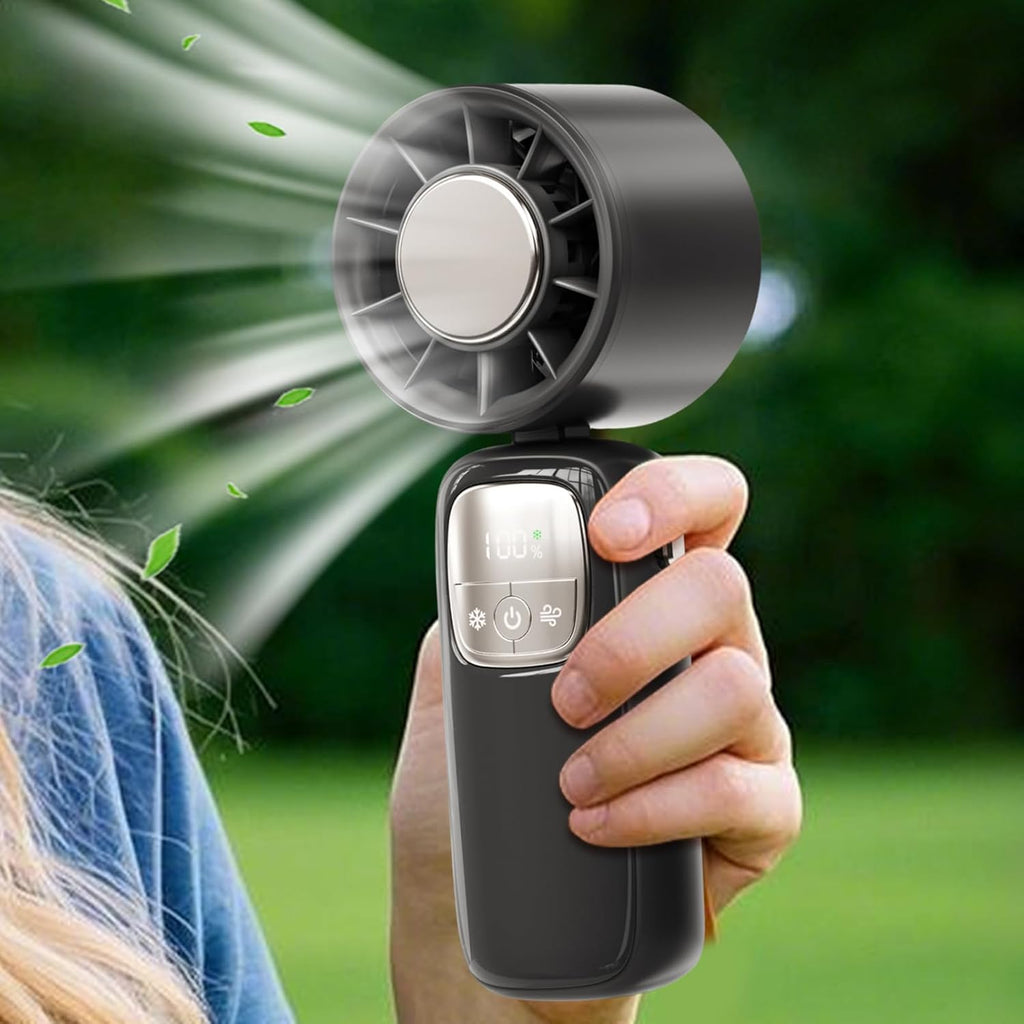 Portable Foldable Handheld Fan with LED Display – 100 Speeds