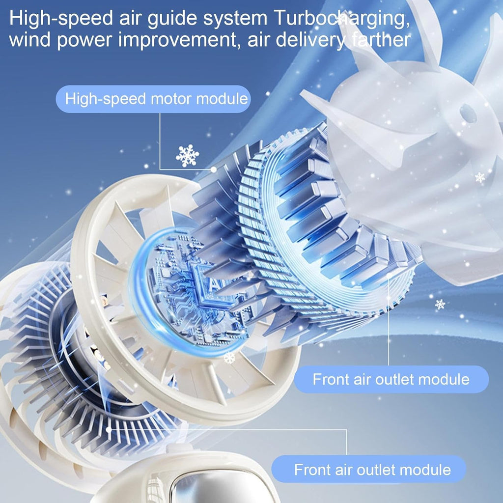 Portable Foldable Handheld Fan with LED Display – 100 Speeds