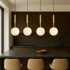 Alabaster Globe Pendant Light with Brass Fitting – view 5 | BROKLEN