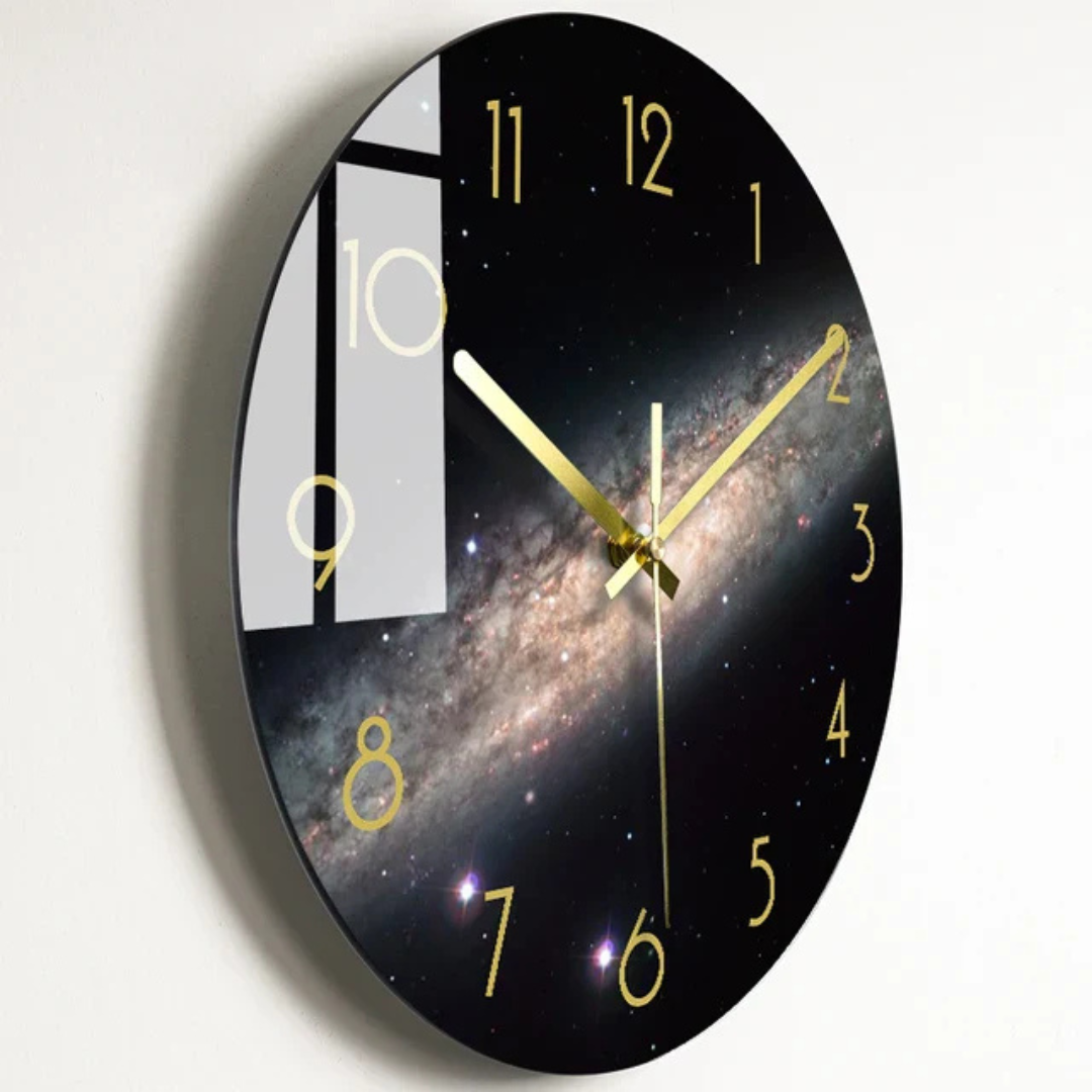 Colorful Glass Wall Clock with Gold Hands & Numbers – view 6 | BROKLEN
