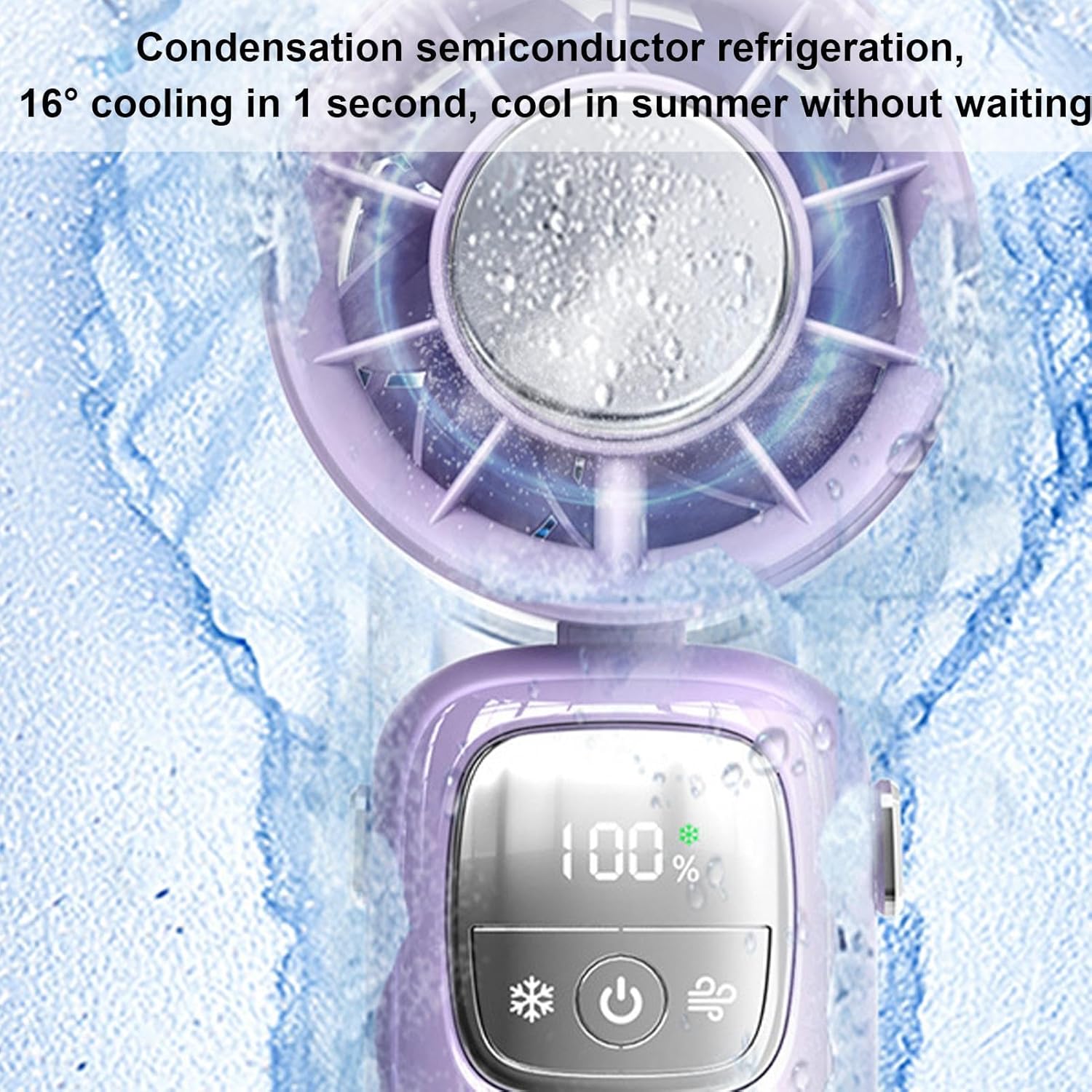 Portable Foldable Handheld Fan with LED Display – 100 Speeds