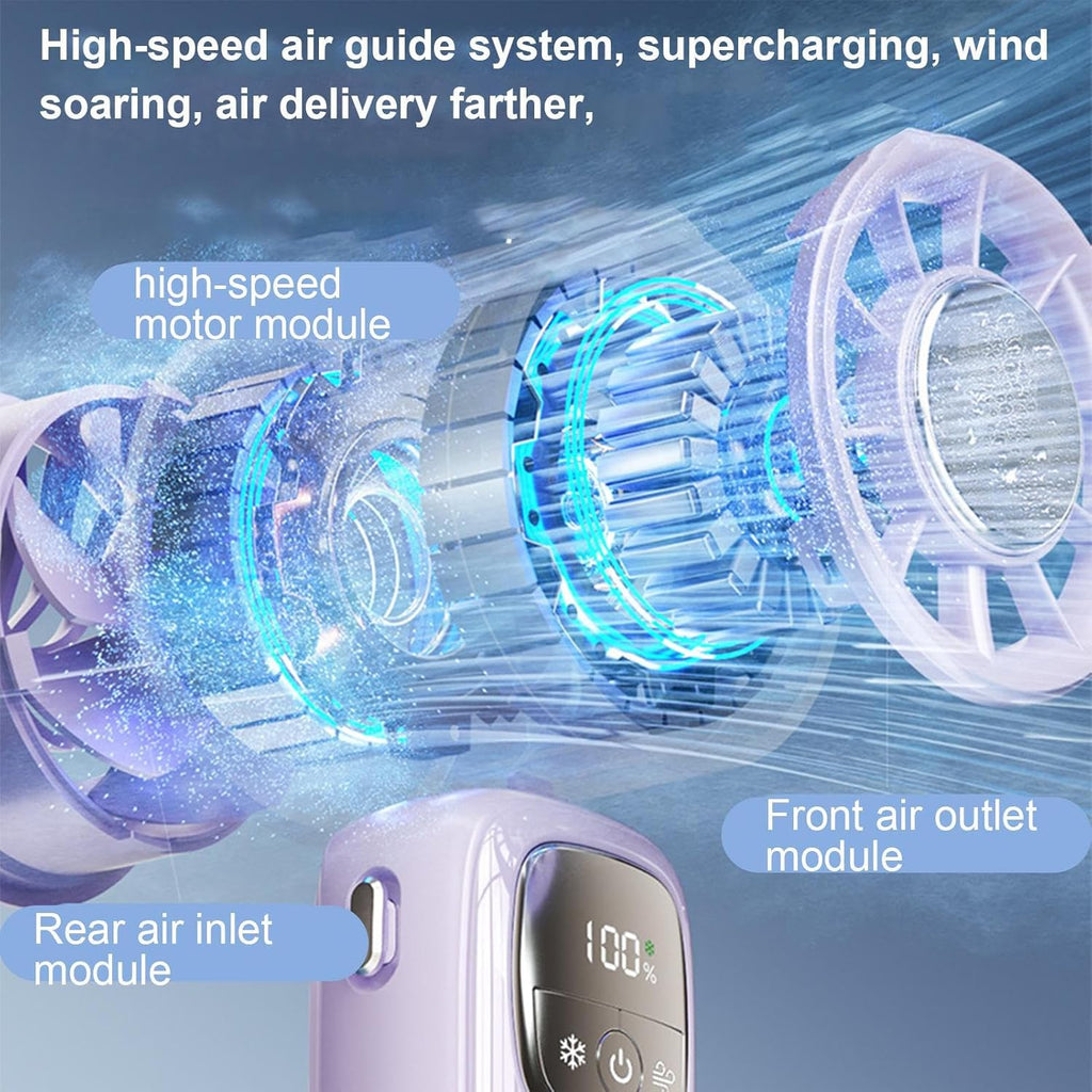 Portable Foldable Handheld Fan with LED Display – 100 Speeds