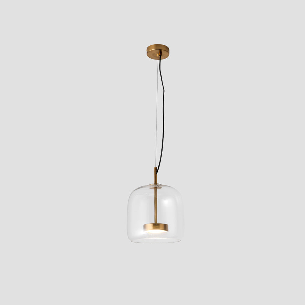 Modern Glass Pendant Light with Brass Details – view 8 | BROKLEN