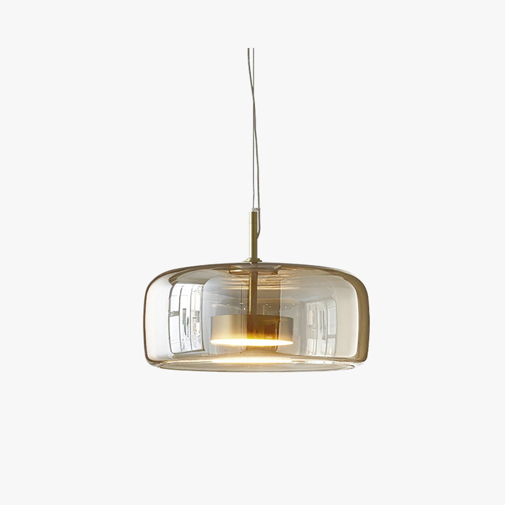 Modern Glass Pendant Light with Brass Details – view 7 | BROKLEN
