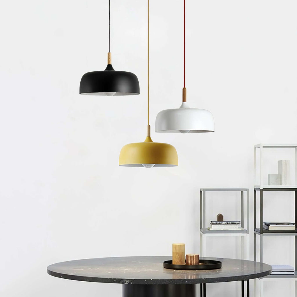Nordic Metal Pendant Light with Wood Detail – view 15 | BROKLEN