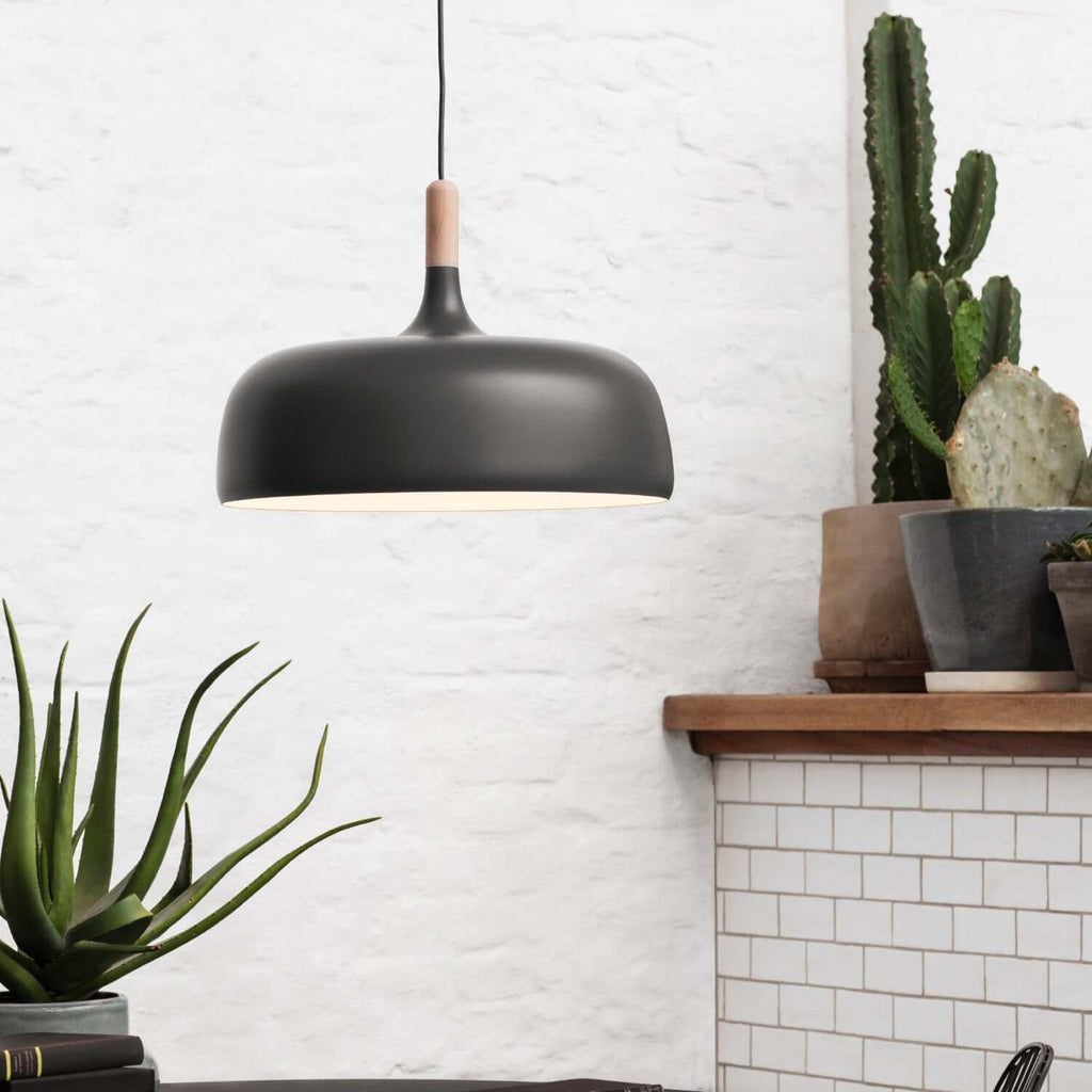 Nordic Metal Pendant Light with Wood Detail – view 16 | BROKLEN
