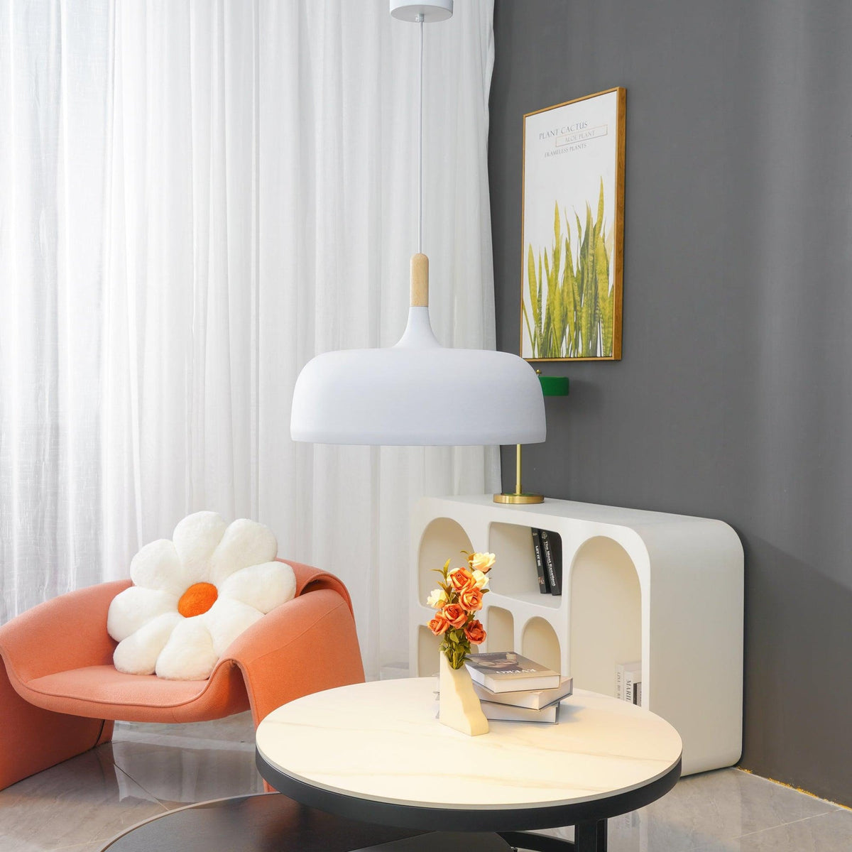 Nordic Metal Pendant Light with Wood Detail – view 13 | BROKLEN