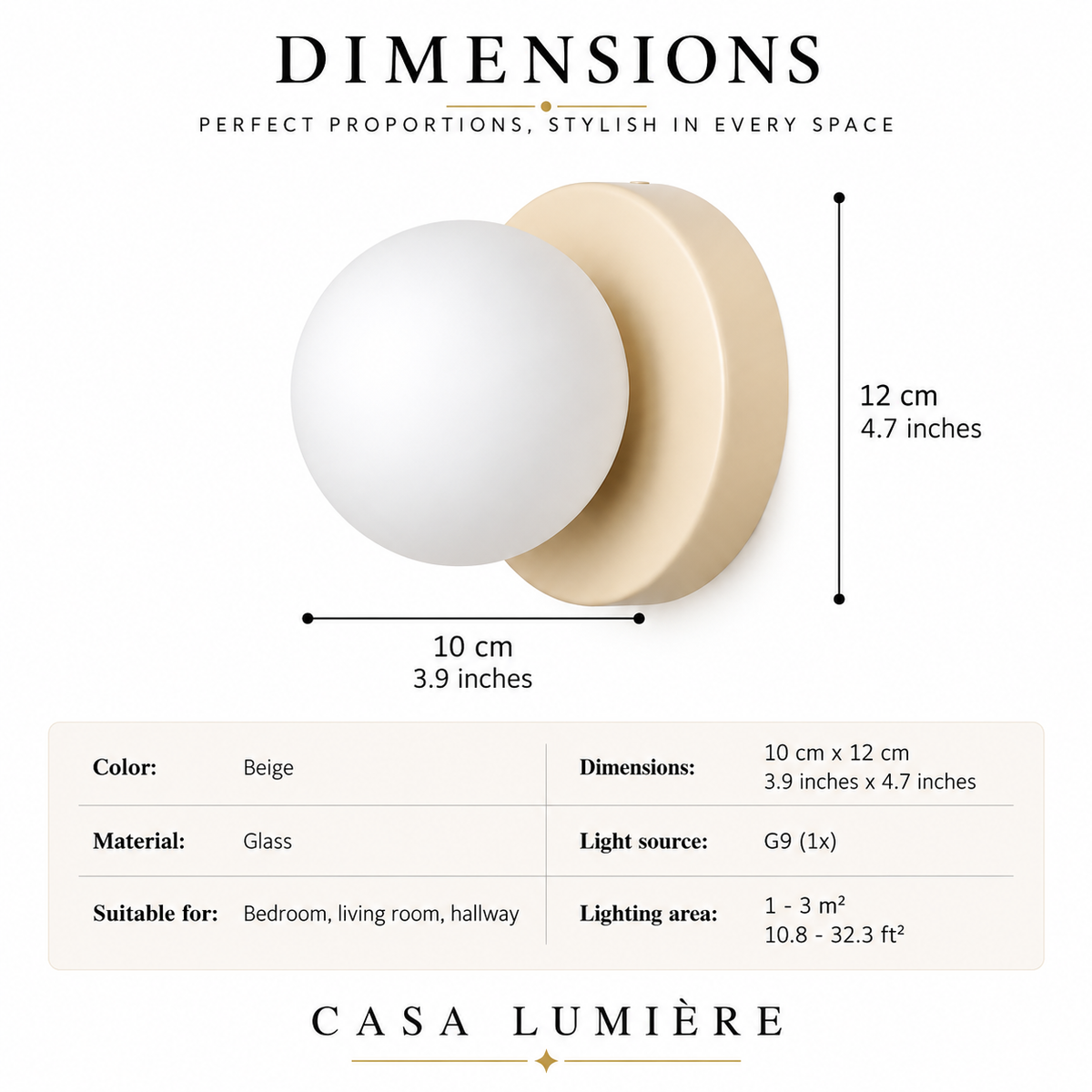 Nordic Glass Globe LED Wall Light – view 10 | BROKLEN