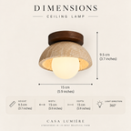 Travertine Ceiling Spotlight with Glass Globe – E27 – view 10 | BROKLEN