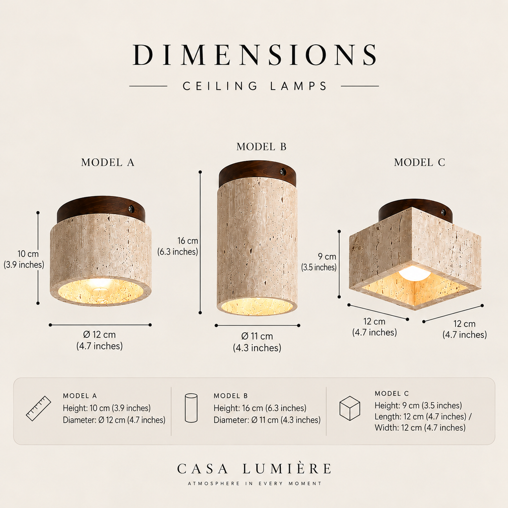 Travertine Ceiling Spotlight – E27 Japandi – view 12 | BROKLEN
