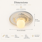 Classic Relief Ceiling Light with Frosted Globe – view 16 | BROKLEN