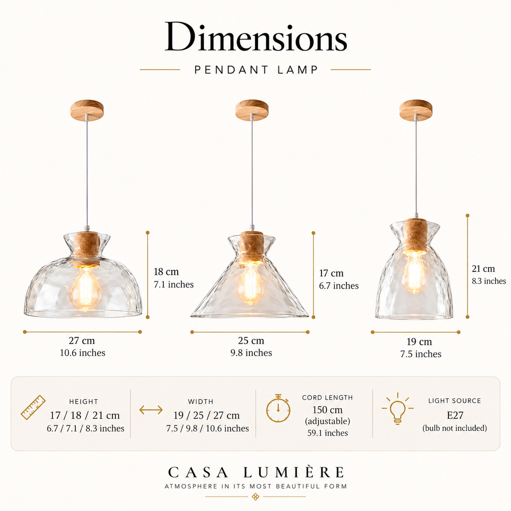 Glass Pendant Light with Wood Accent – view 10 | BROKLEN