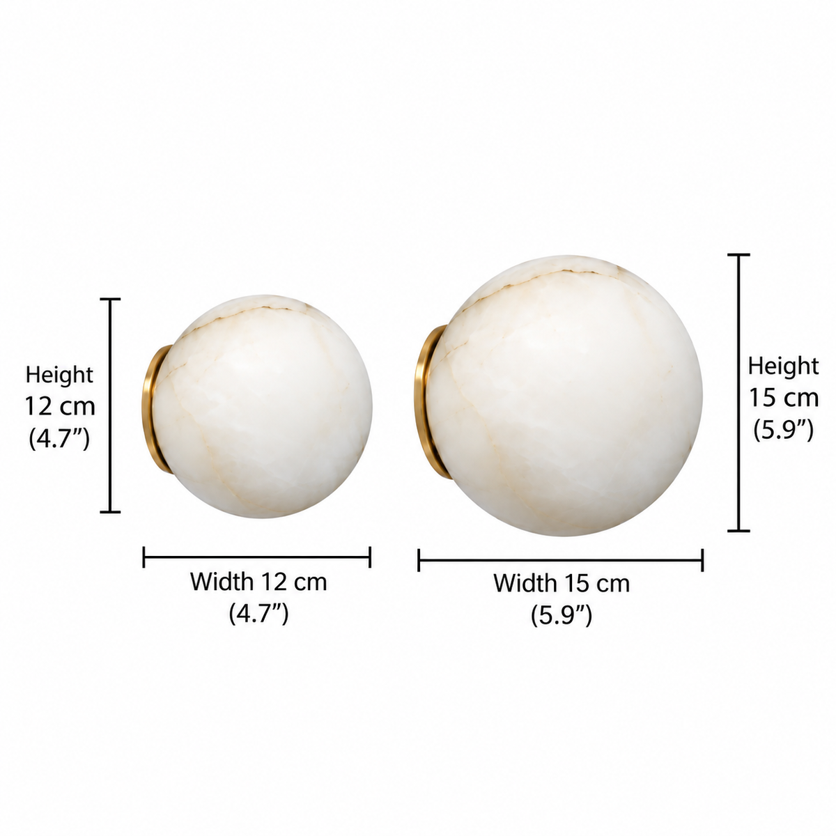 Round Alabaster LED Wall Light – Japandi – view 10 | BROKLEN