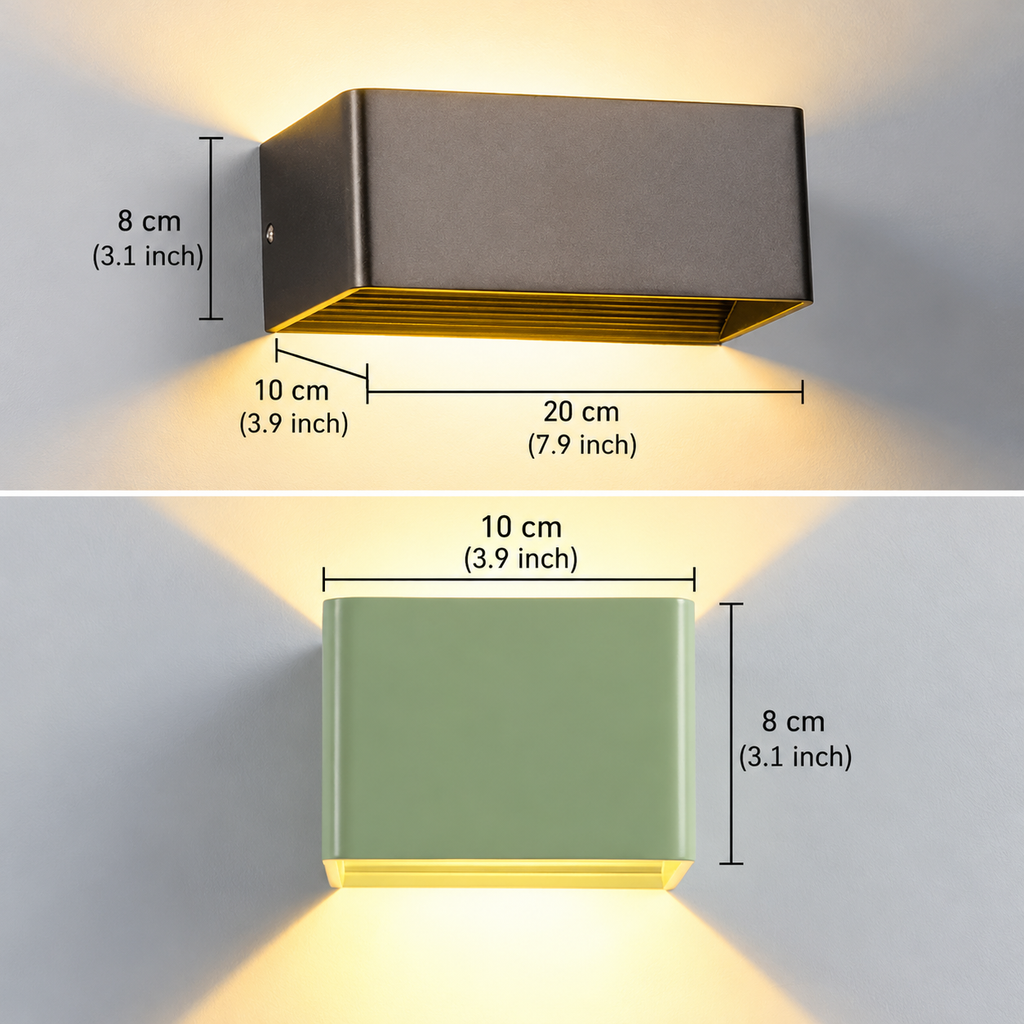 Modern Cube Up & Down LED Wall Light – view 7 | BROKLEN