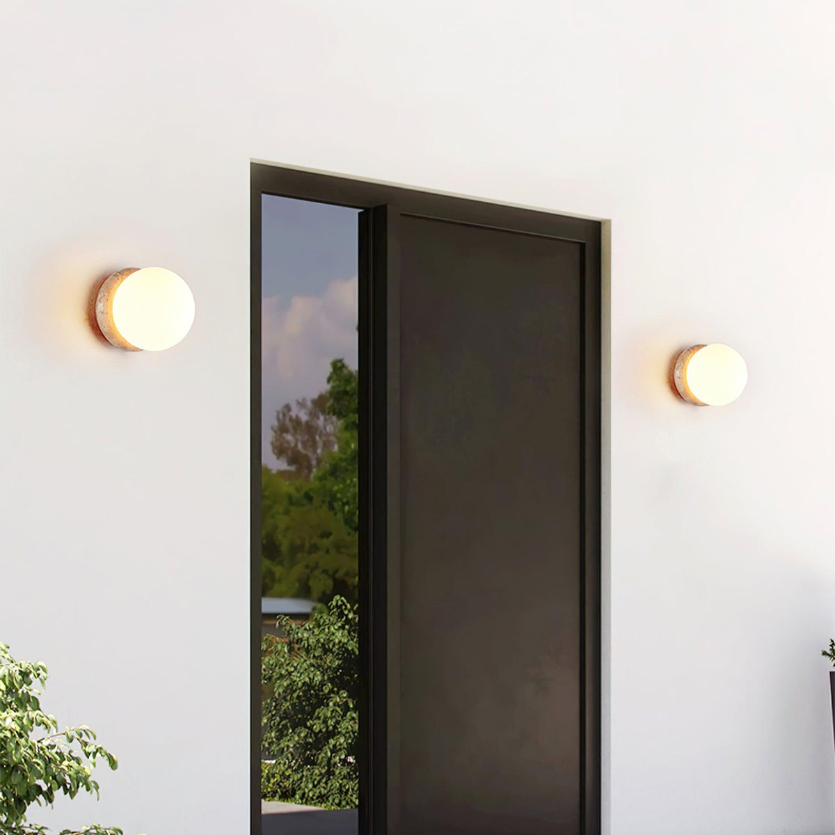 Japandi Travertine Stone-Effect Wall Light – view 5 | BROKLEN