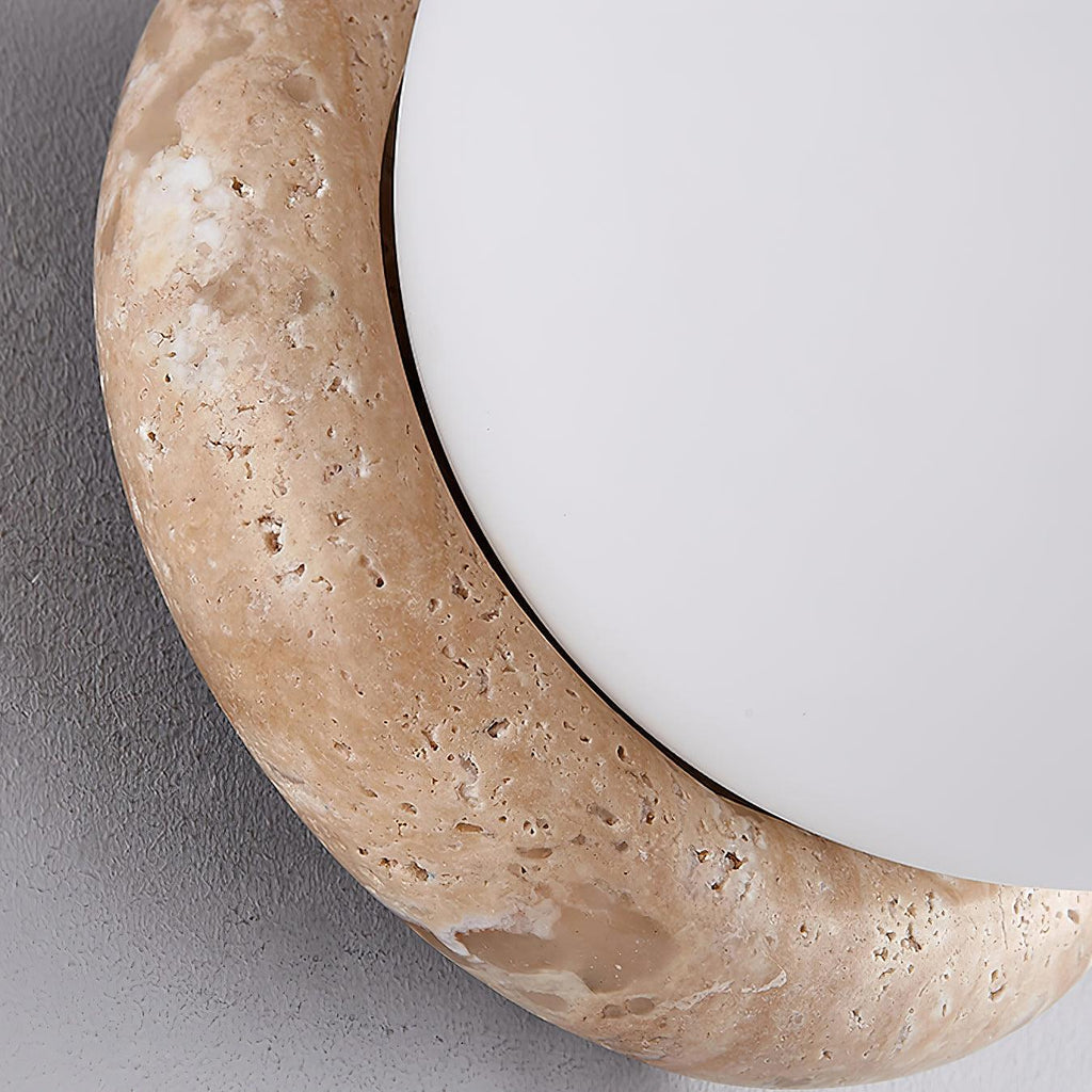 Japandi Travertine Stone-Effect Wall Light – view 7 | BROKLEN
