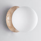 Japandi Travertine Stone-Effect Wall Light – view 6 | BROKLEN