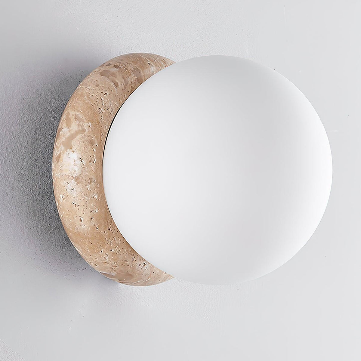 Japandi Travertine Stone-Effect Wall Light – view 6 | BROKLEN