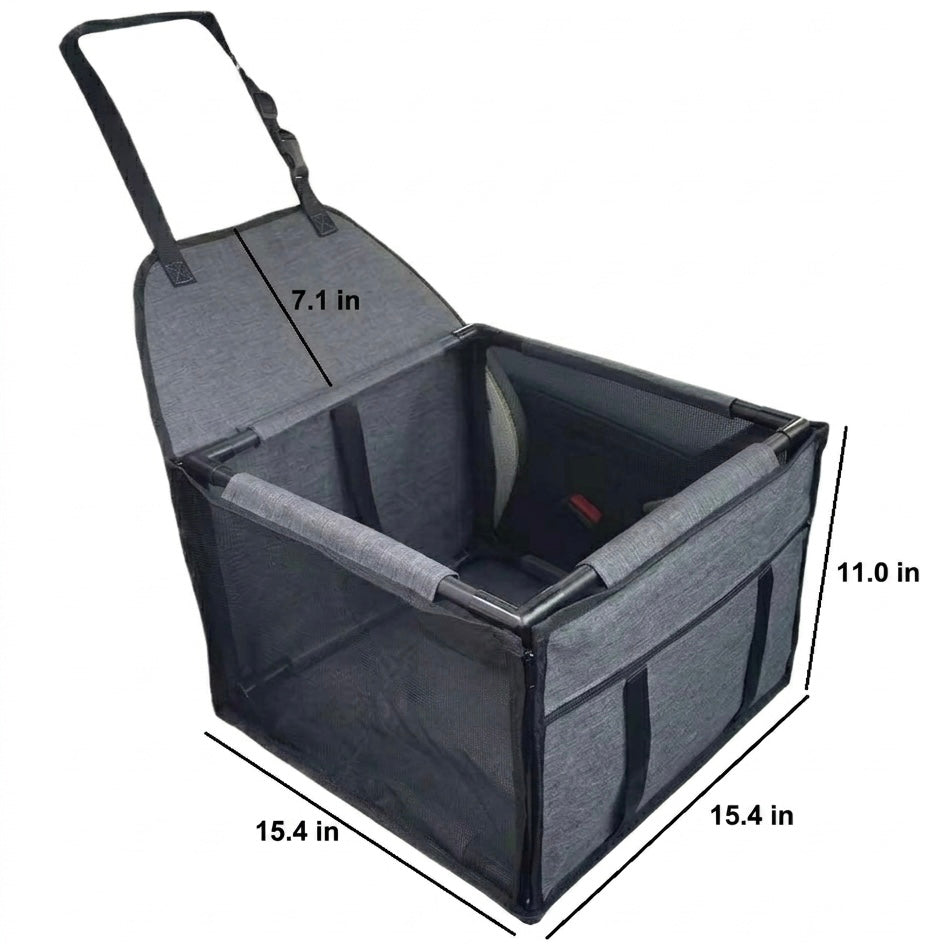 Elevated Dog Car Seat – Side Storage Pockets & Adjustable Straps for Small Dogs | BROKLEN - view 2