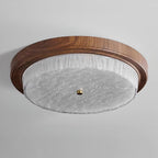 Retro Glass LED Ceiling Light – Wood-Effect Rim – view 9 | BROKLEN