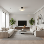 Bauhaus Flush Mount Ceiling Light with Layered Glass & Globe – view 10 | BROKLEN