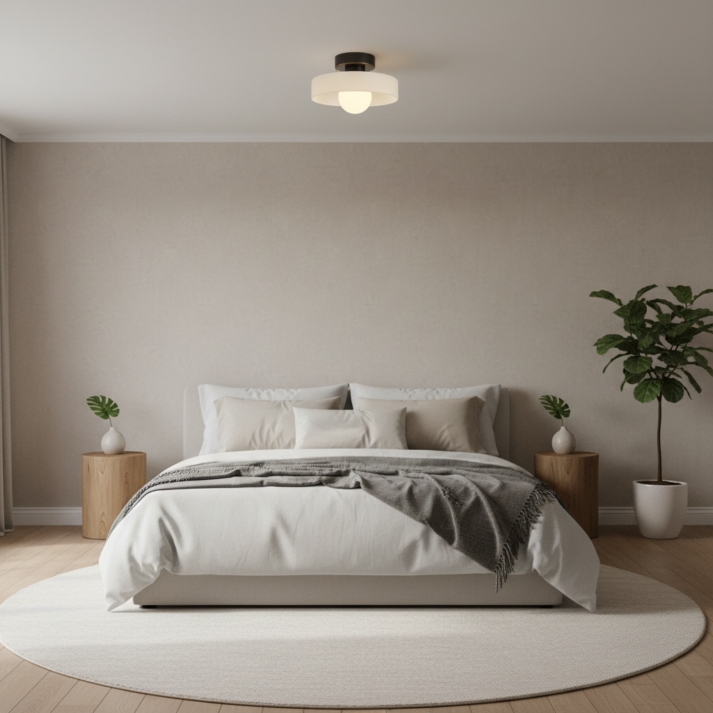 Bauhaus Flush Mount Ceiling Light with Layered Glass & Globe – view 11 | BROKLEN