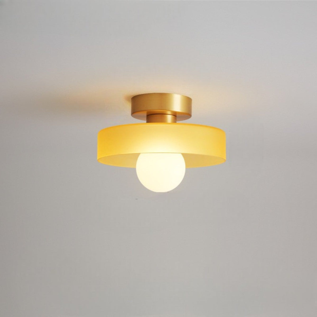 Bauhaus Flush Mount Ceiling Light with Layered Glass & Globe – view 5 | BROKLEN