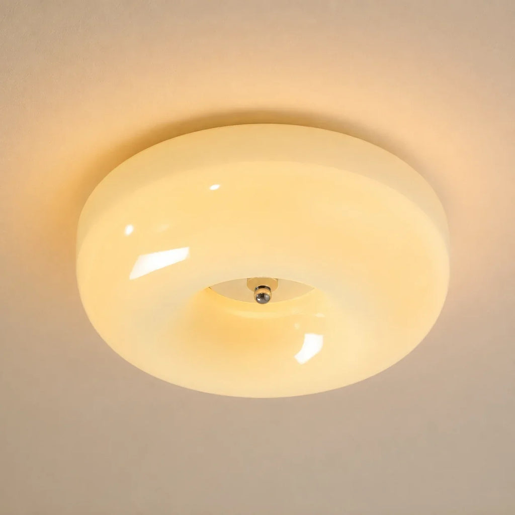 Bauhaus Milk Glass Flush Mount Ceiling Light – view 13 | BROKLEN