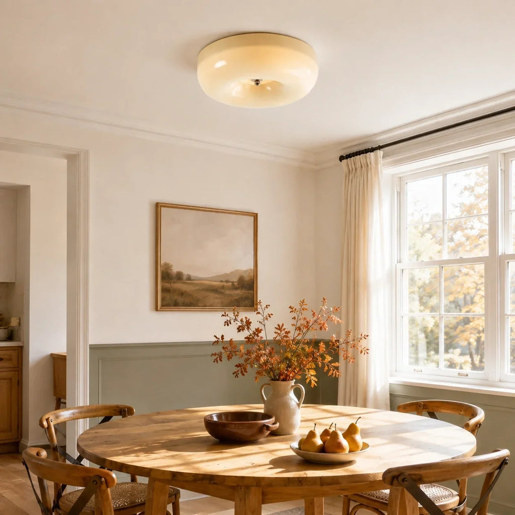 Bauhaus Milk Glass Flush Mount Ceiling Light – view 6 | BROKLEN