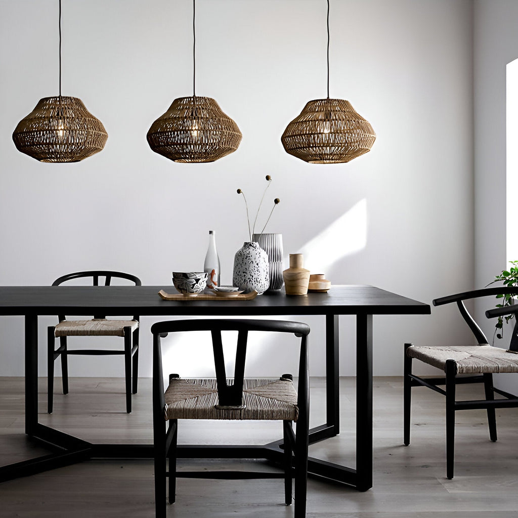 Boho Rattan Pendant Light – view 4 | BROKLEN