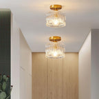 Vintage Clear Glass Ceiling Light with Brass Details – view 16 | BROKLEN