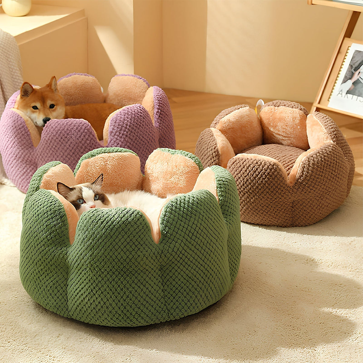 Cactus Pet Bed – Soft Plush with Cozy Enclosed Design for Cats & Small Dogs | BROKLEN - view 2