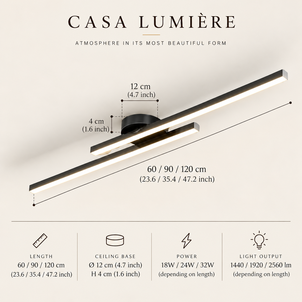Linear LED Ceiling Light – Modern Aluminium – view 10 | BROKLEN
