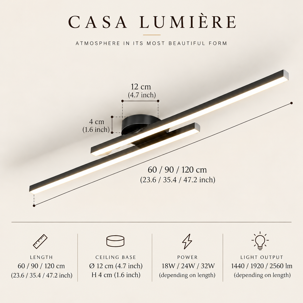 Linear LED Ceiling Light – Modern Aluminium – view 10 | BROKLEN