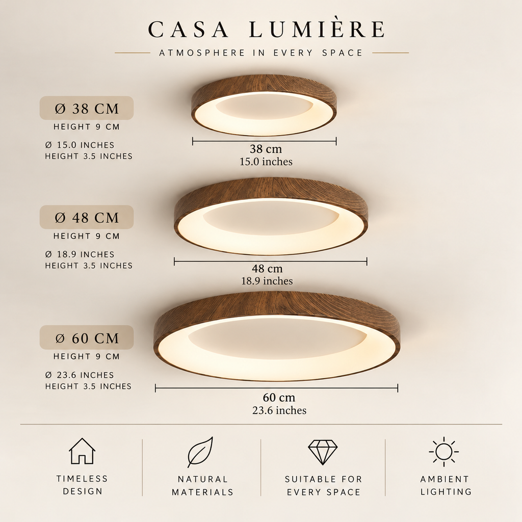 Round Wood-Grain LED Ceiling Light – view 8 | BROKLEN