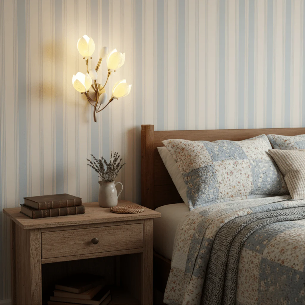 Handcrafted Ceramic Flower Wall Lamp – view 4 | BROKLEN