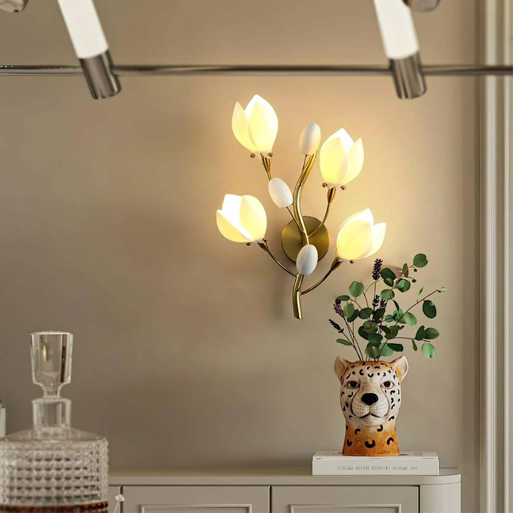 Handcrafted Ceramic Flower Wall Lamp – view 6 | BROKLEN