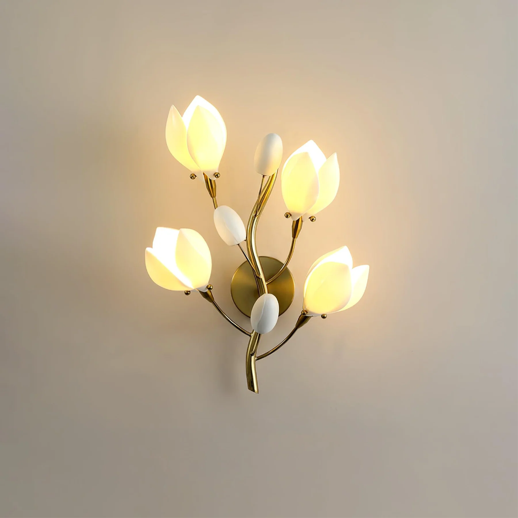 Handcrafted Ceramic Flower Wall Lamp – view 8 | BROKLEN