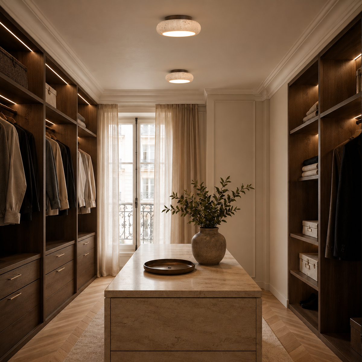 Travertine Retro LED Flush Ceiling Light – view 2 | BROKLEN
